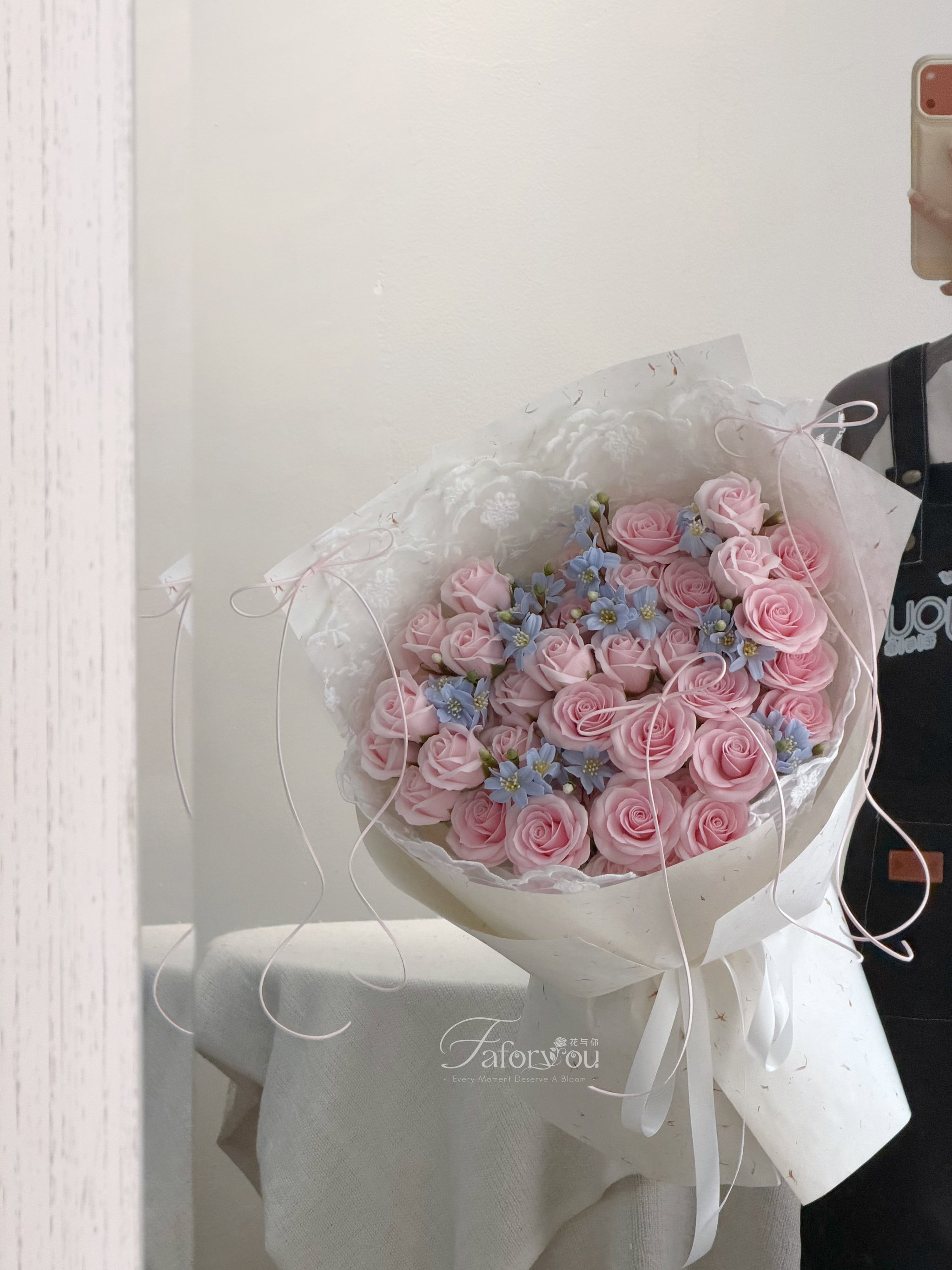 Lace Rose Soap Flower Bouquet_1