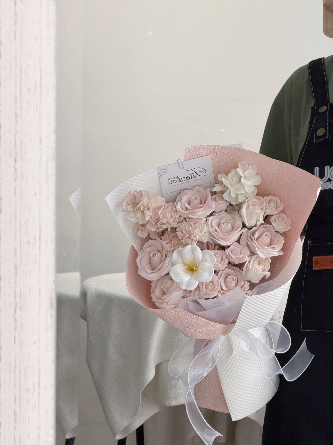 Soft Pink Soap Flower Bouquet 