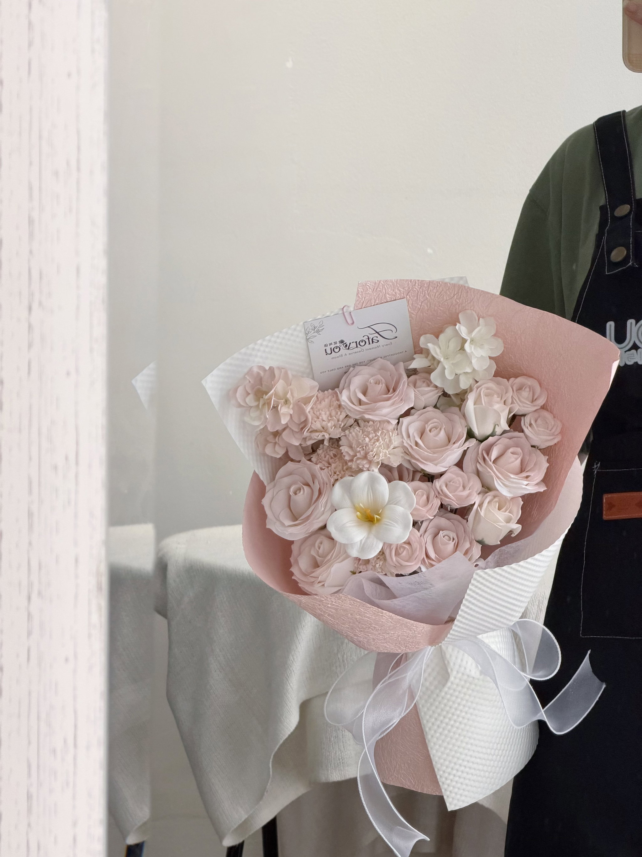 Soft Pink Soap Flower Bouquet _0