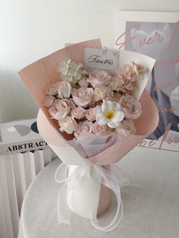 Soft Pink Soap Flower Bouquet 