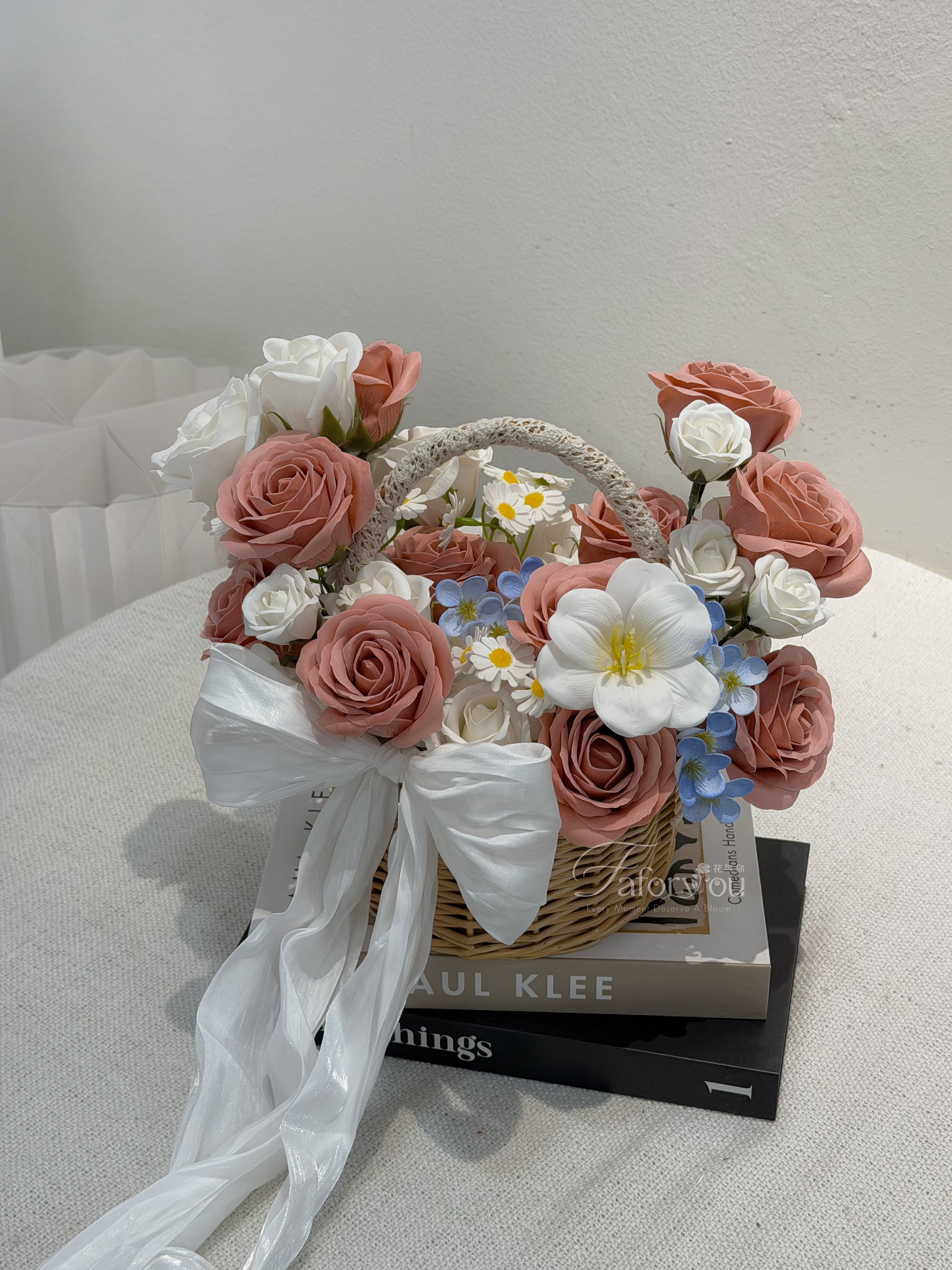 Cappuccino Soap Flower Basket _1