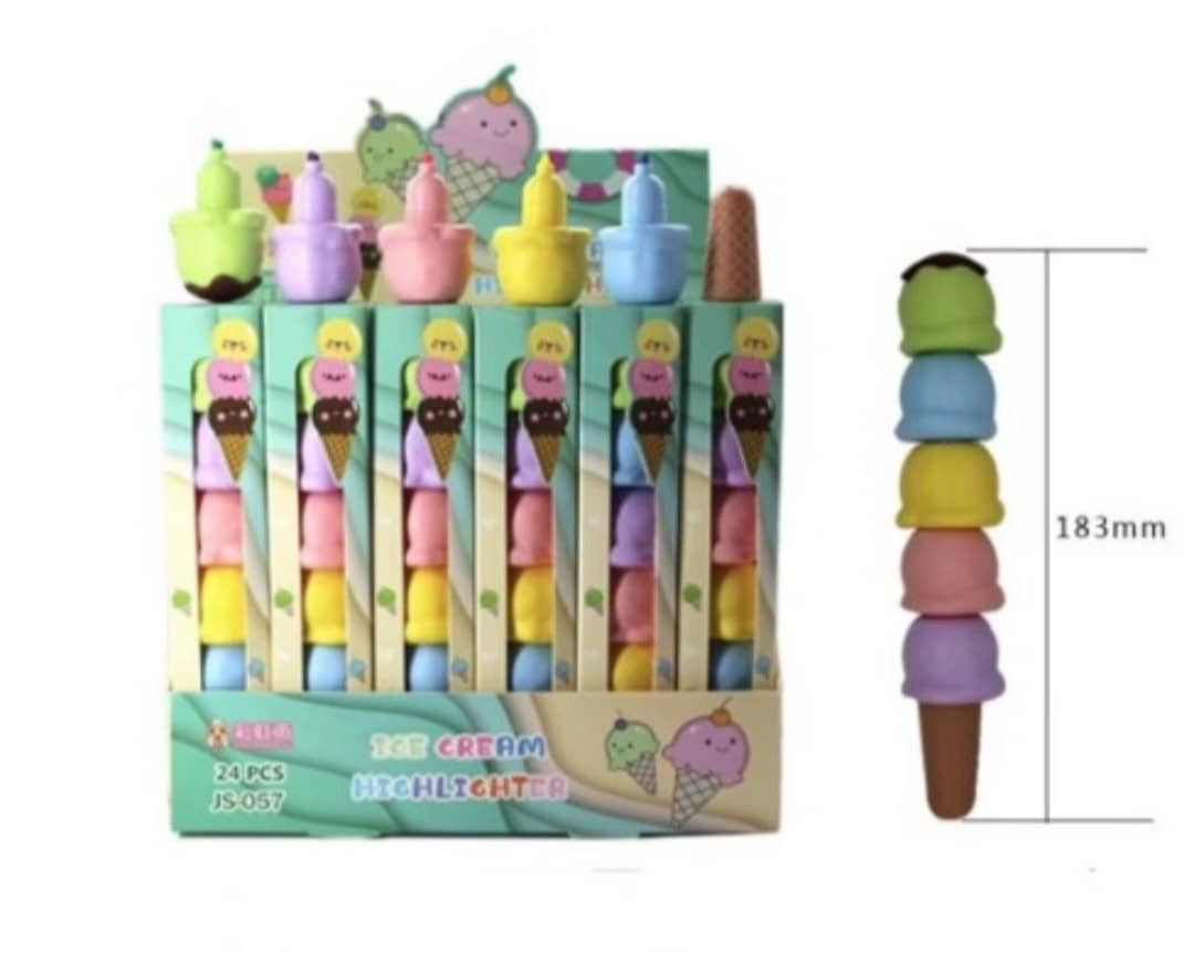 Colorful Ice Cream Highlighters
