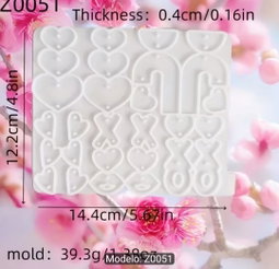 Molde aretes resina 