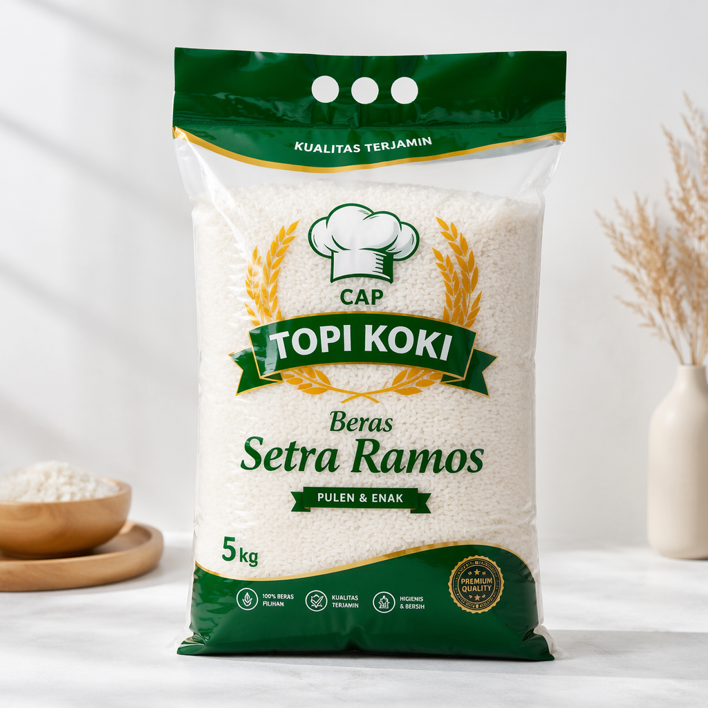 Beras Setra Ramos Cap Topi Koki 5kg