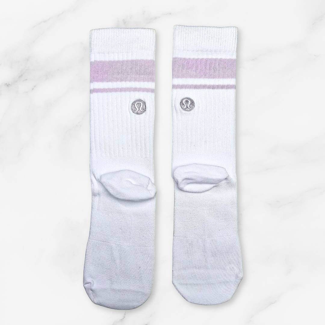 [10189] - 3 Pairs Lululemon Women’s Cotton Blend Crew Socks – Breathable, Sweat-Absorbing & Minimal _3