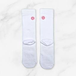 [10189] - 3 Pairs Lululemon Women’s Cotton Blend Crew Socks – Breathable, Sweat-Absorbing & Minimal 