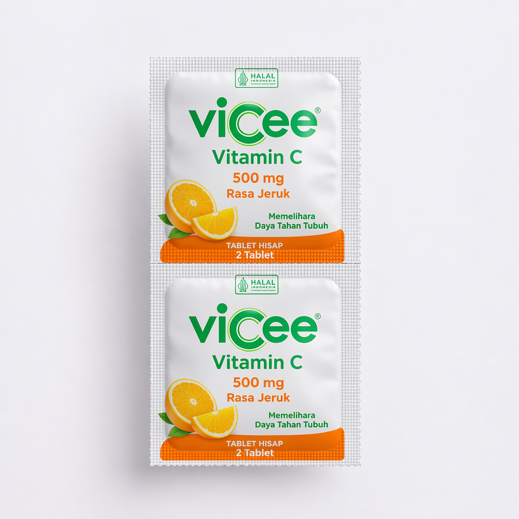 Vicee Vitamin C 500mg Rasa Jeruk (Strip/2 Tab)
