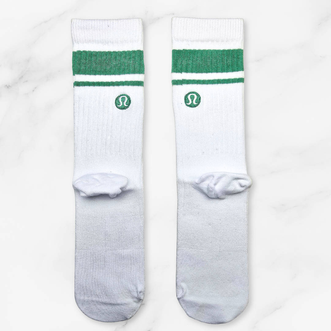 [10189] - 3 Pairs Lululemon Women’s Cotton Blend Crew Socks – Breathable, Sweat-Absorbing & Minimal _12