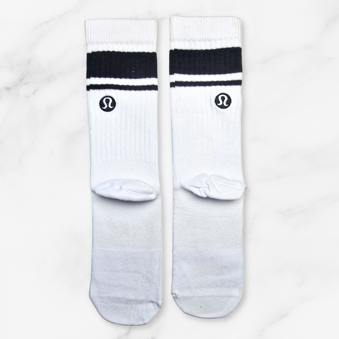 [10189] - 3 Pairs Lululemon Women’s Cotton Blend Crew Socks – Breathable, Sweat-Absorbing & Minimal _14
