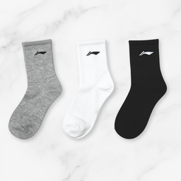 [10233] - 3 Pairs Women’s High-Cut Cotton Sports Socks – Breathable & Versatile 
