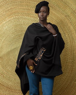 The Jioni Shawl - Black/Beige