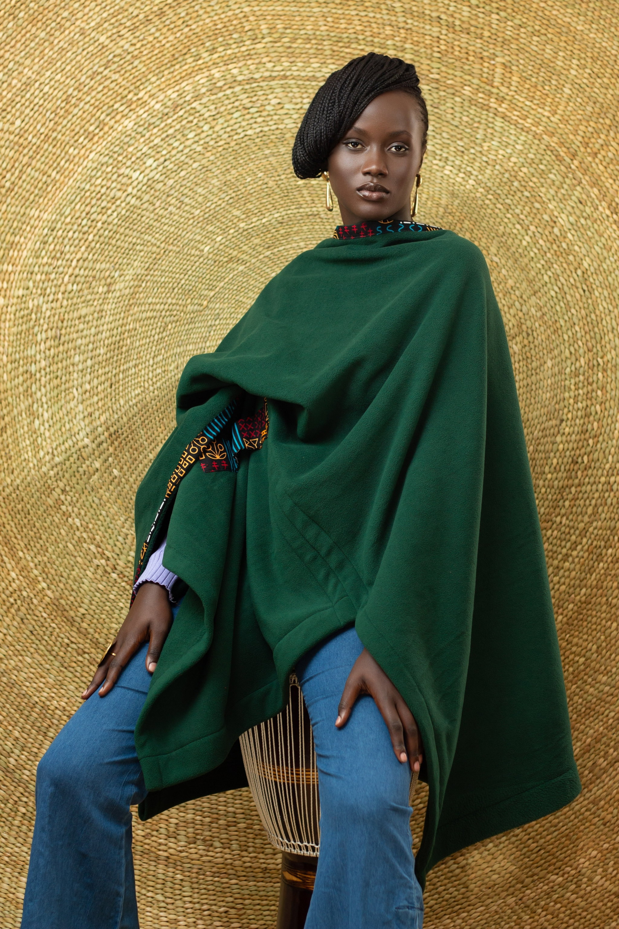 The Jioni Shawl - Green / Mixed print_1