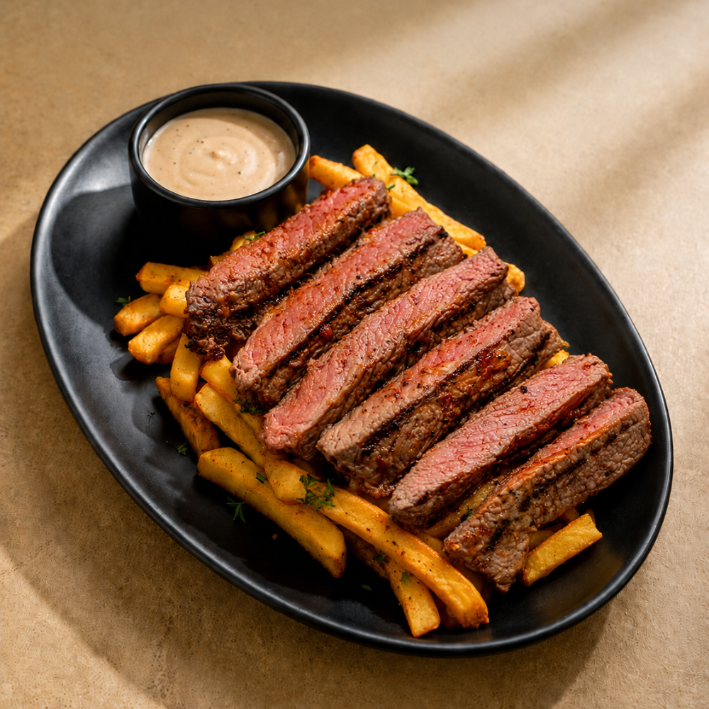 Chargrill Steak On Potatoes
