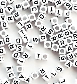 White & Black Acrylic Cube Letter Beads