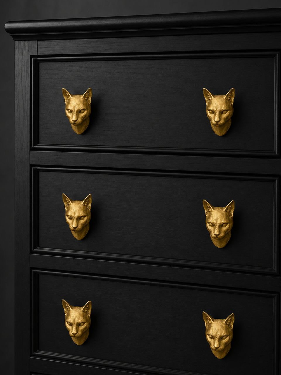 Huis Kat Bust Drawer Knob     _3