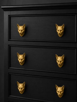 Huis Kat Bust Drawer Knob     