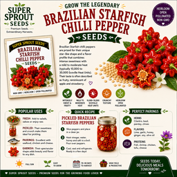 🌶BRIZILLIAN STARFISH PEPPER🌶 x 10+ organic seeds