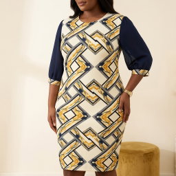 Marchesa Pattern Dress 