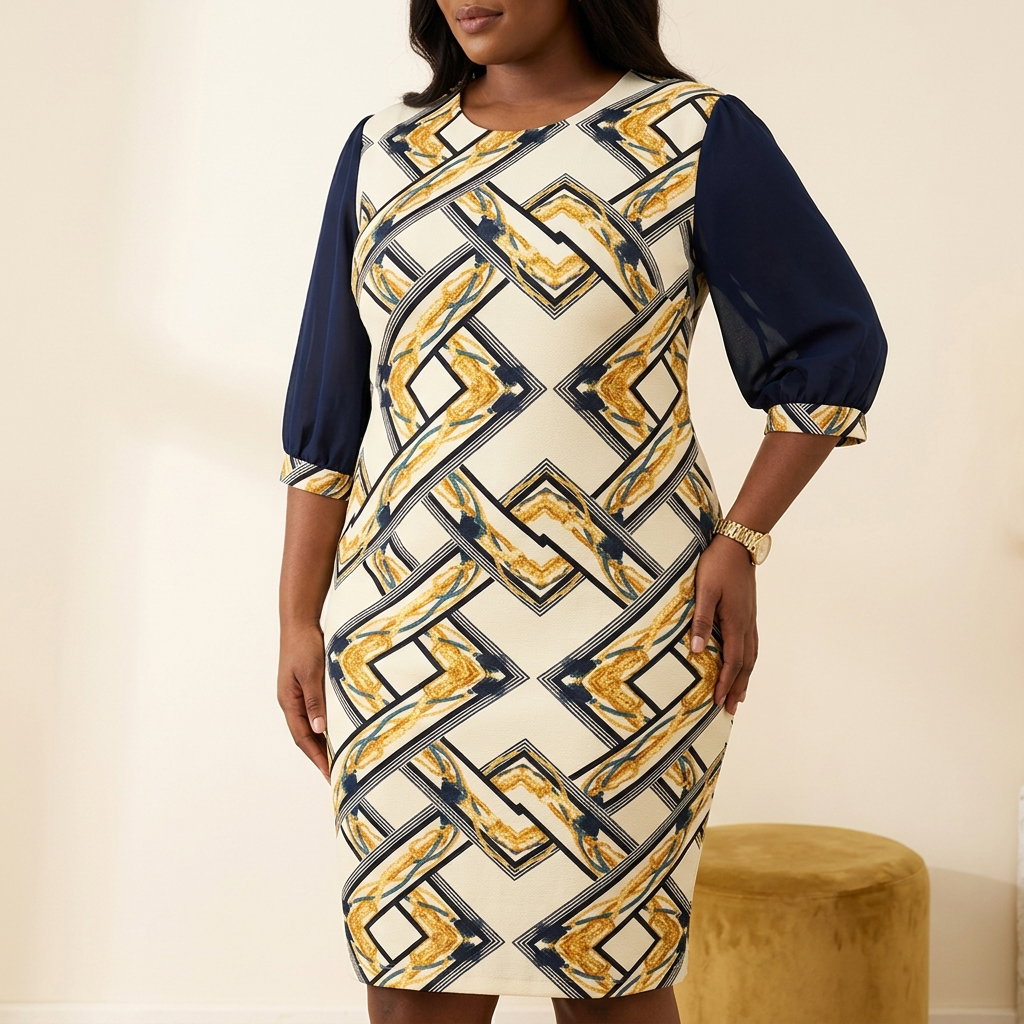 Marchesa Pattern Dress 