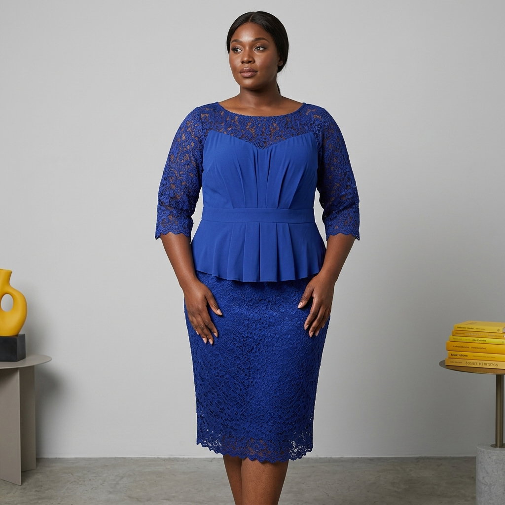 Luceez Lace 3/4 Dress Blue EU56(US 26)