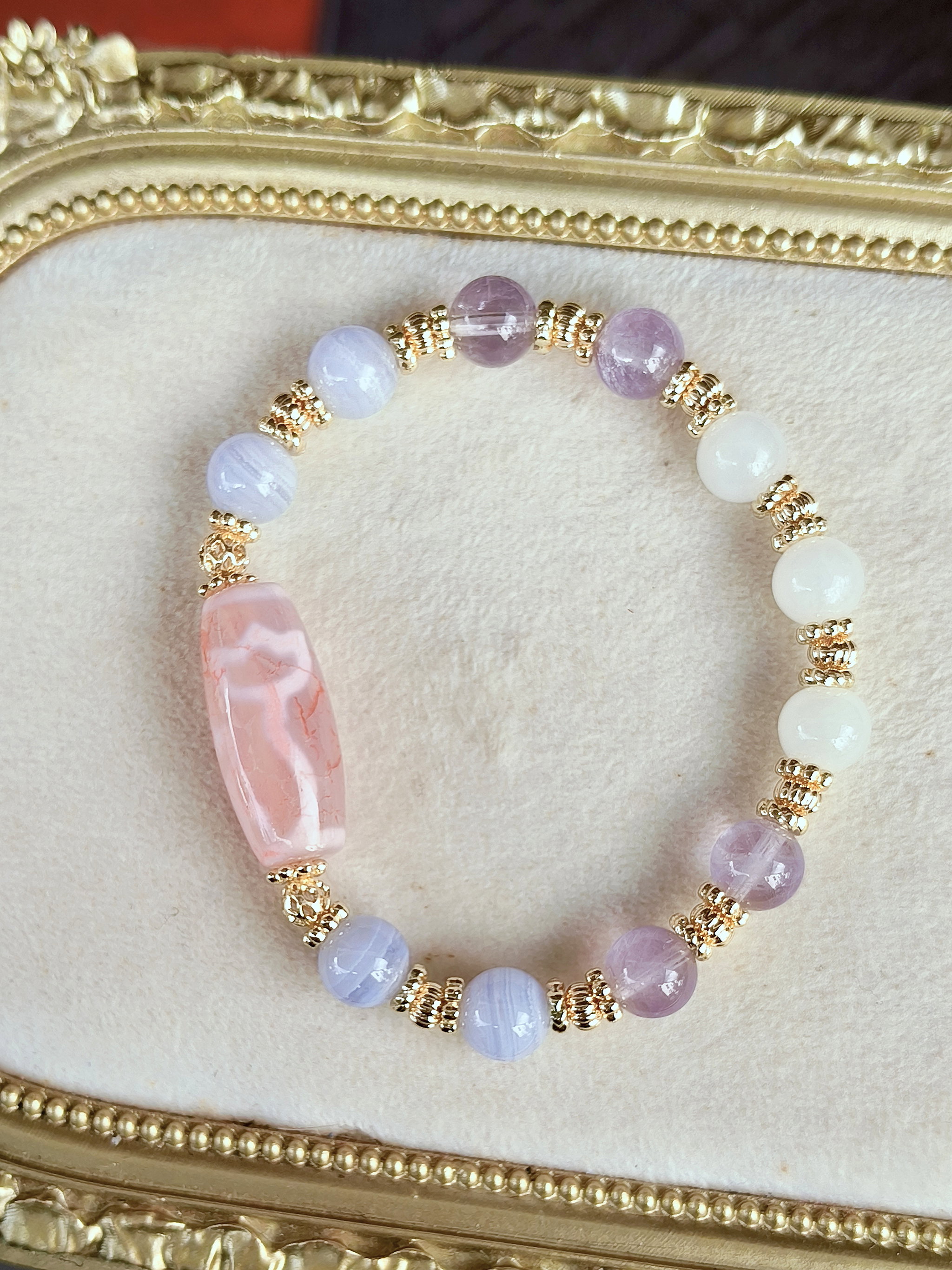 Pink Dzi Dual Face Totems - Water Lotus × Ruyi_2
