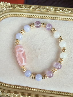 Pink Dzi Dual Face Totems - Water Lotus × Ruyi