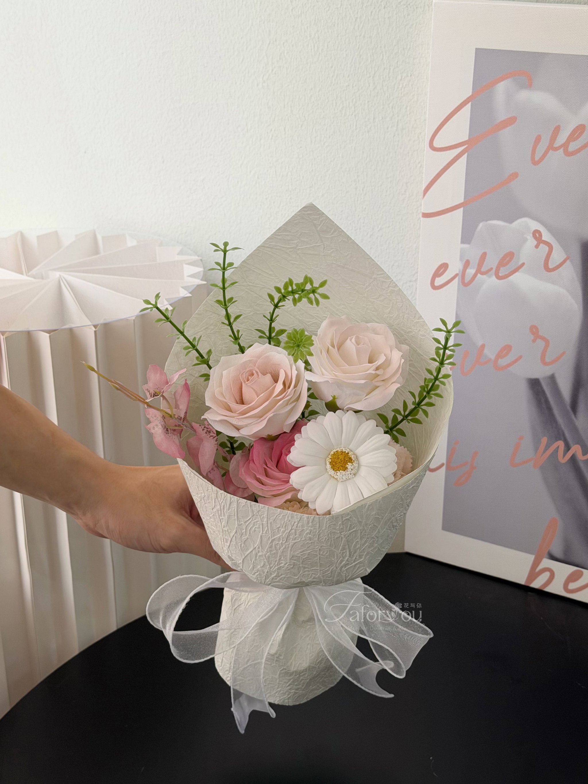 Little Blush Soap Flower Bouquet_2