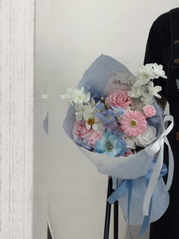 Blue Pink Pastel Soap Flower Bouquet