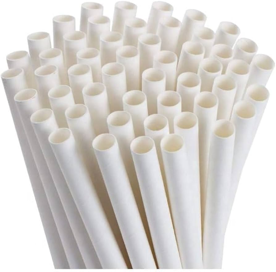 Straw 8mm Paper Straw w/o Wrapper (60's / pkt)