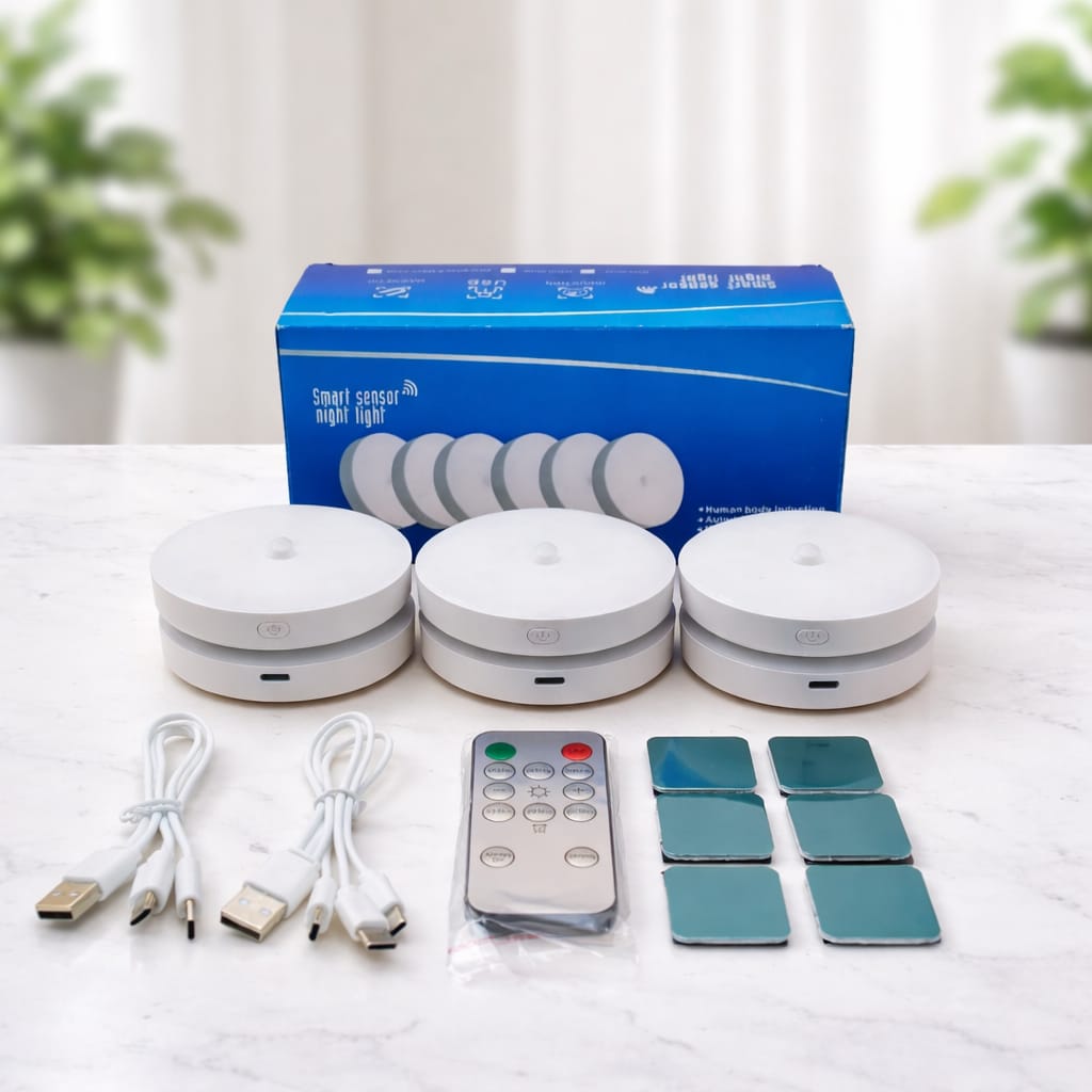 Rechargeable Cordless Cabinet Light with Motion Sensor (Set of 6 lights)