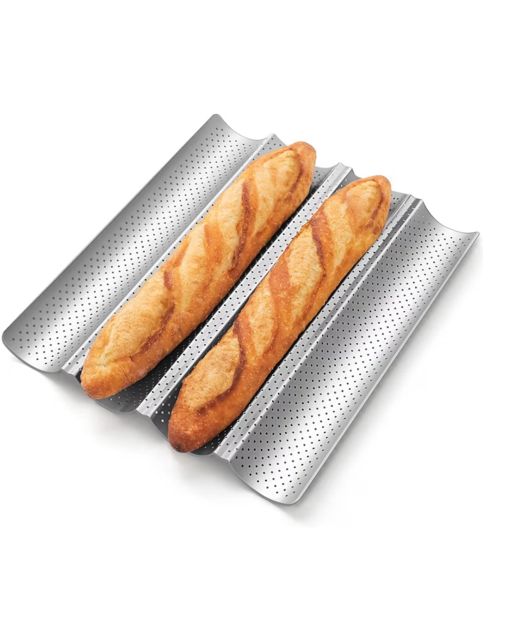 Baguette non-stick perforated tray 38x32x2.5 cm (7cm x 4 loaves)