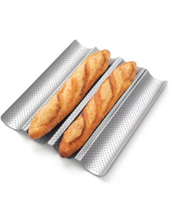 Baguette non-stick perforated tray 38x32x2.5 cm (7cm x 4 loaves)