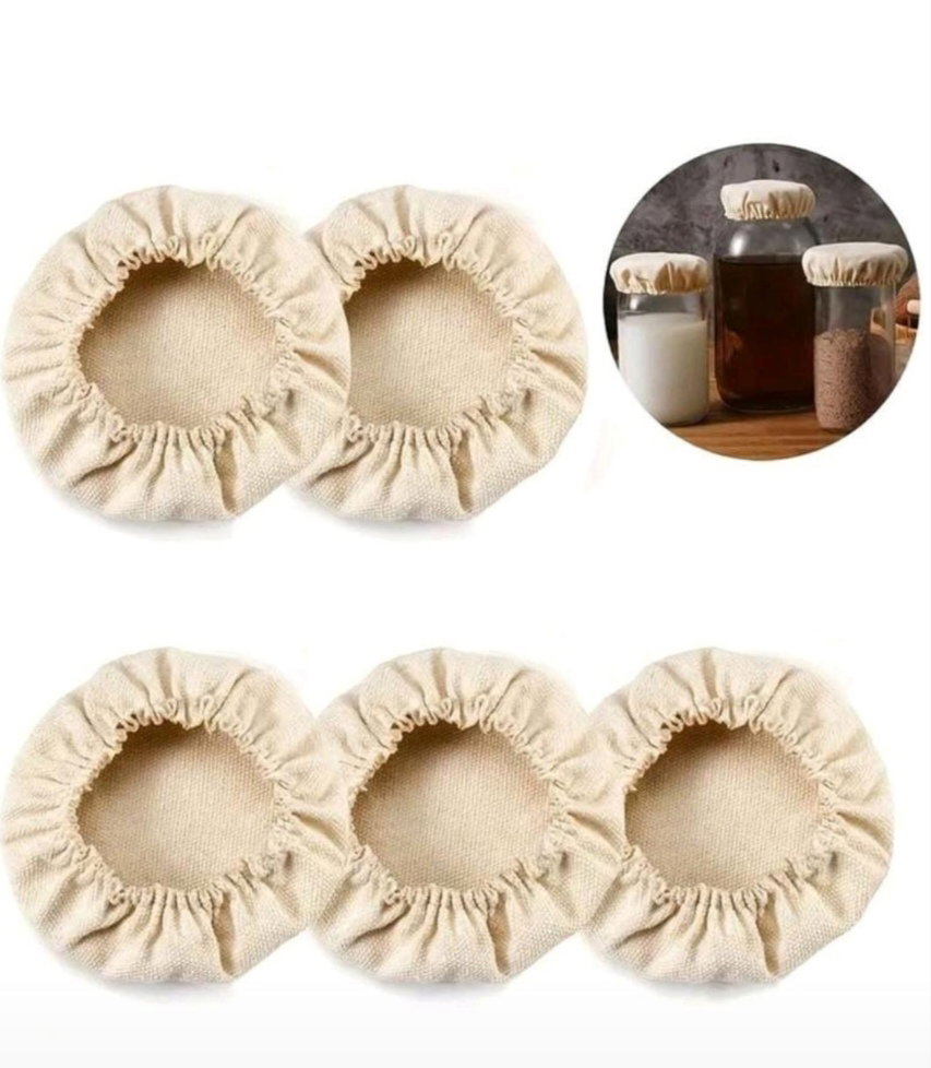 Sourdough Starter Jar Cloth Cover, Reusable Elastic Cloth Lid