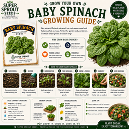 Baby spinach x 15+ seeds 