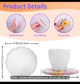 Set 4 moldes posavasos ovalados con bordes