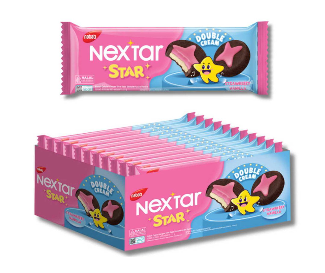 NABATI NEXTAR STAR DOUBLE CREAM STRAWBERRY 31g x 10 x 8