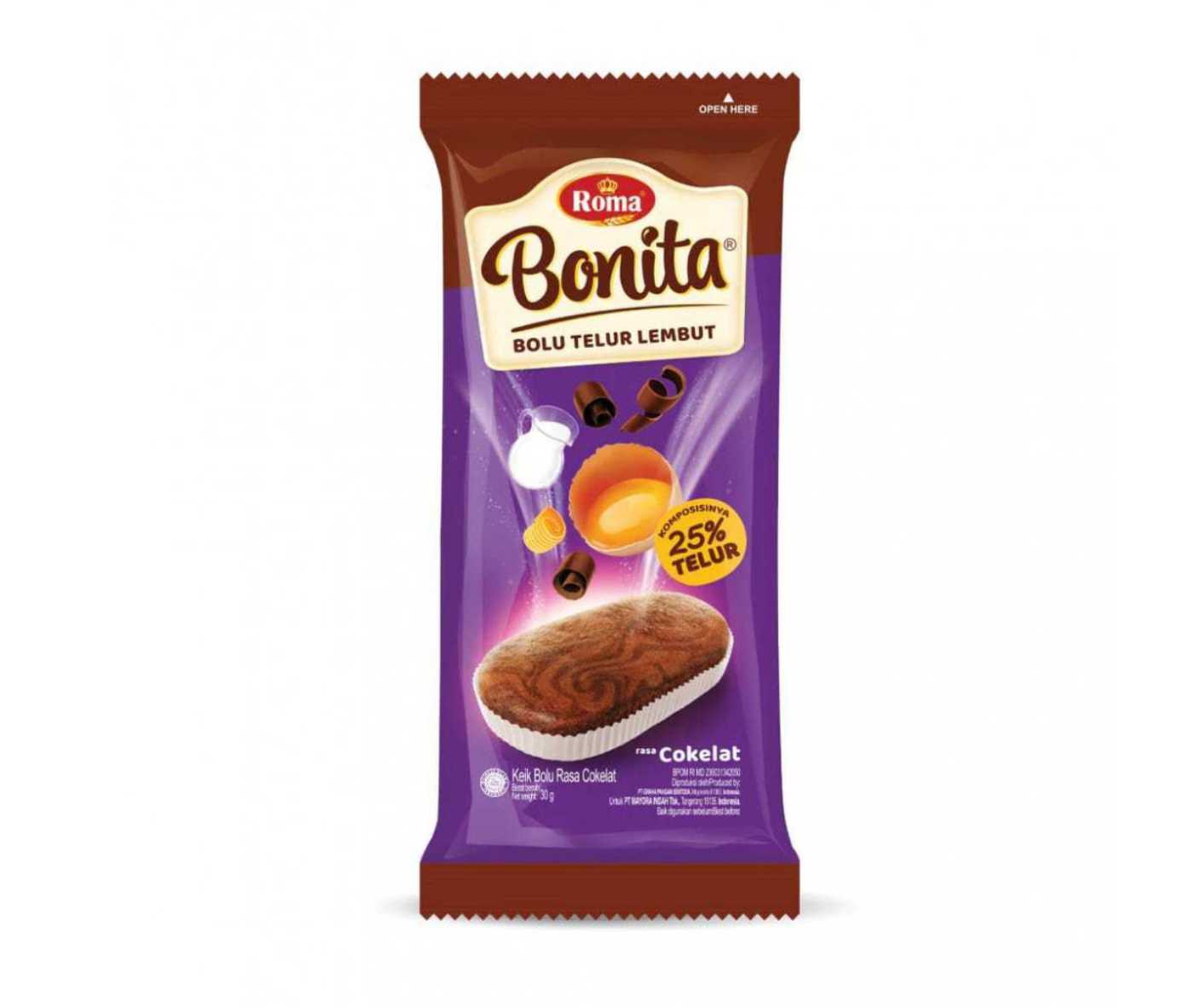 ROMA BONITA SPONGE CAKES CHOCOLATE 30g x 12 x 6_0