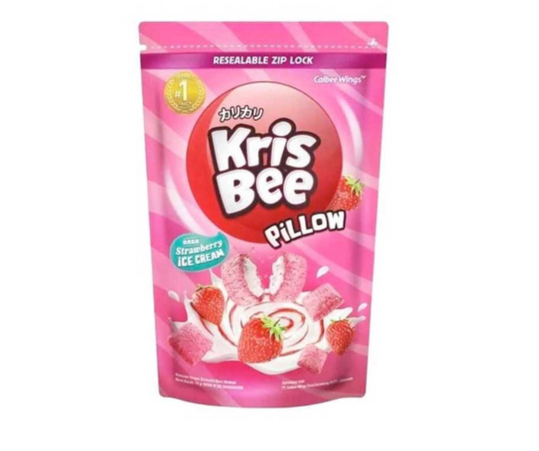 KRISBEE PILLOW SNACK STRAWBERRY ICE CREAM 100g x 20