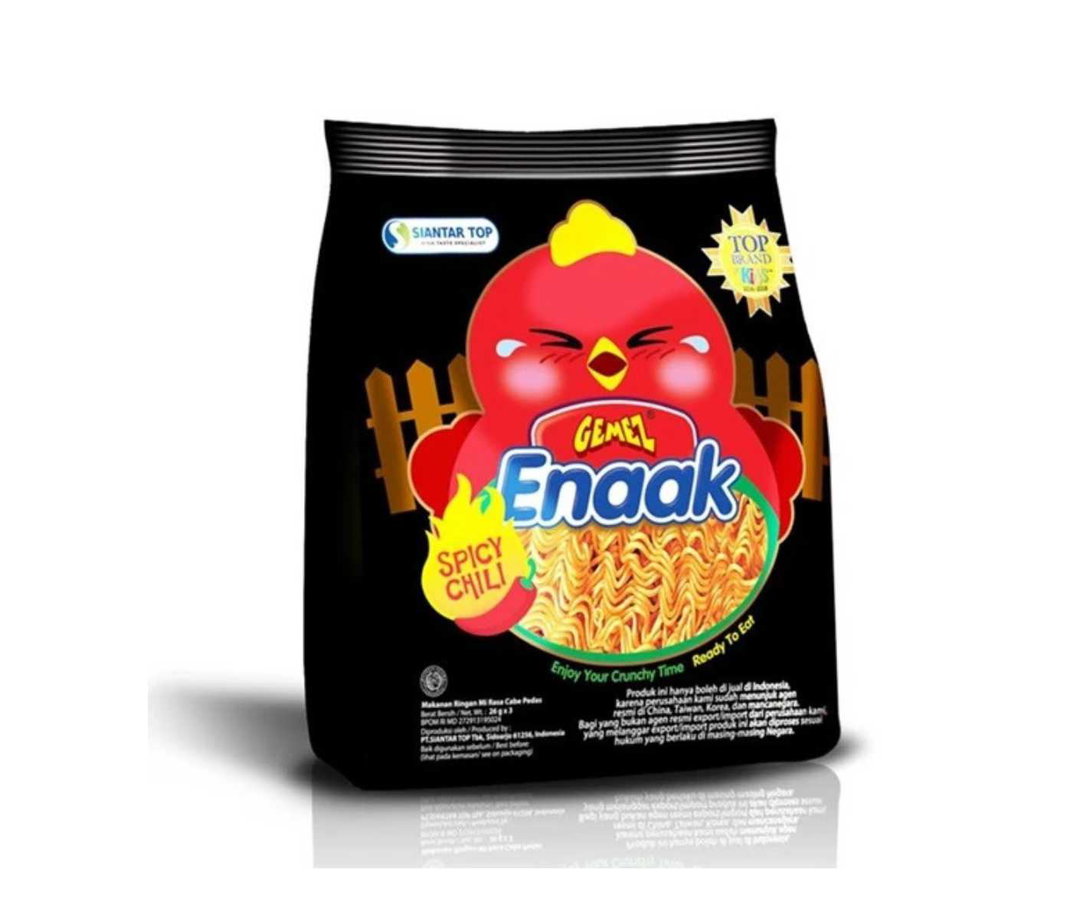 GEMEZ ENAAK NOODLE SNACK SPICY CHILI 78gr (3pcs) x 20