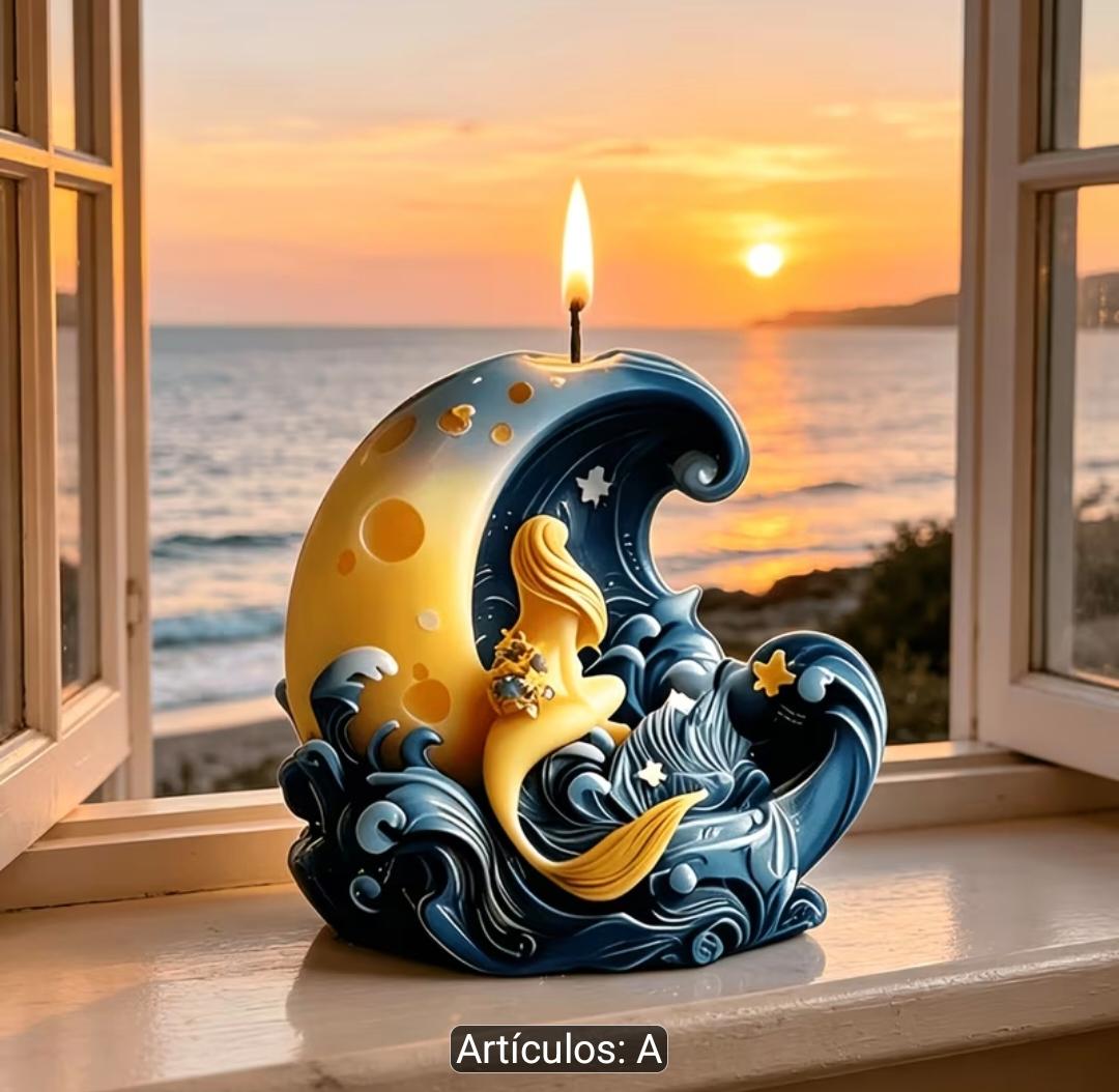 Molde de sirena y luna