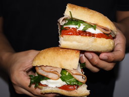 Pistachios Caprese Sandwich with Turkey Slices