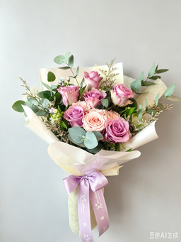 RF Mauve Petal Whisper (6 Purple Rose) - FB2604