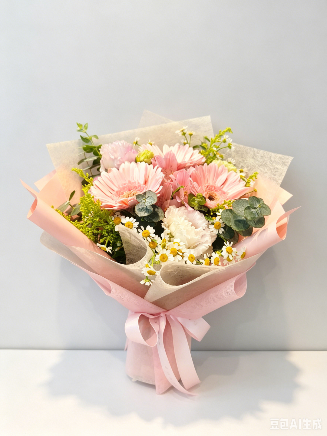 RF Peach Daisy Glow (3 Pink Gerbera) - FB2607