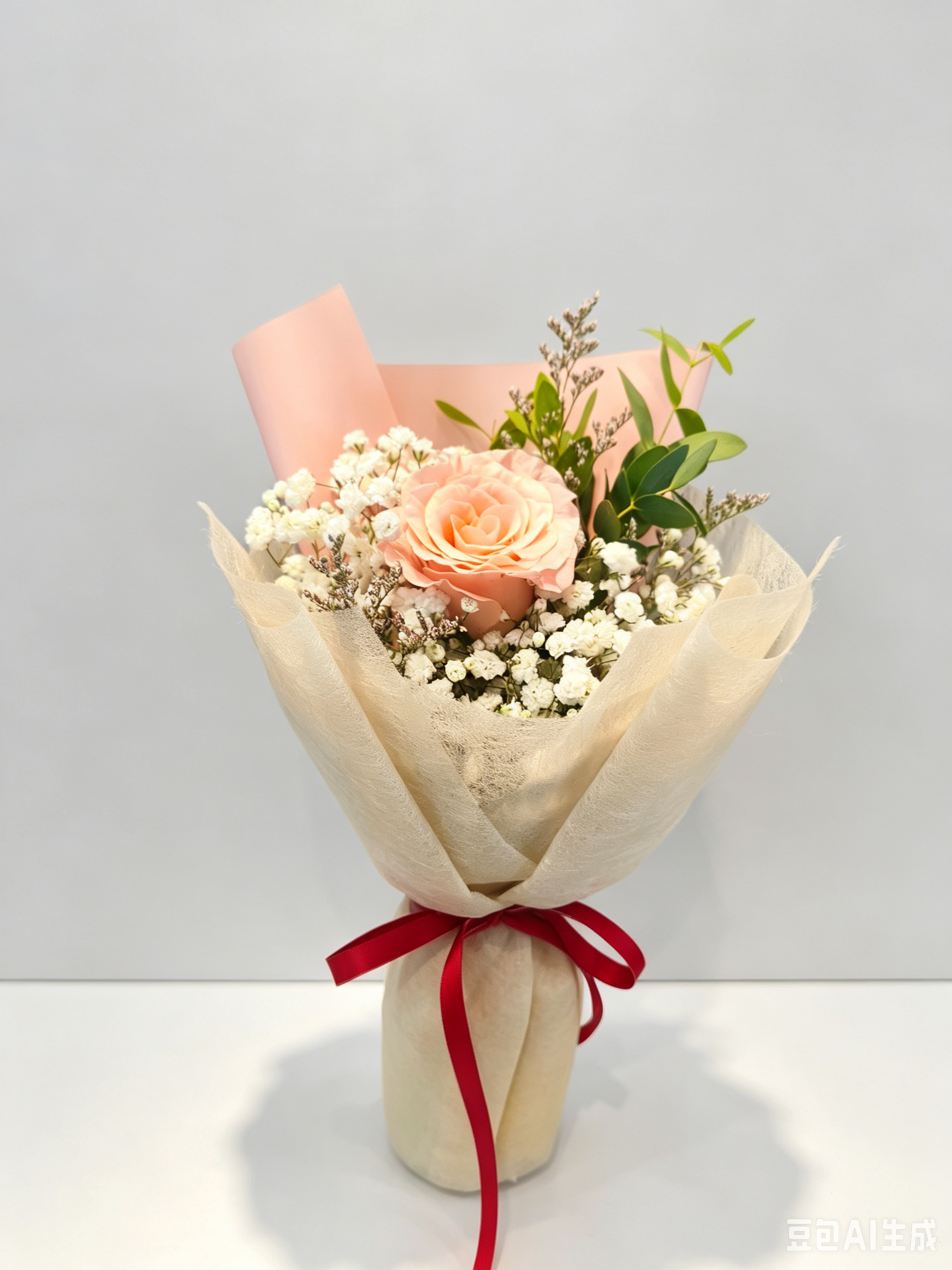 Rose Value Pack - 1 stalk with Baby's breath with Chamomile or Eucalyptus Parvifolia/Leaves (Copy)_11