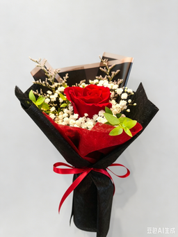 Rose Value Pack - 1 stalk with Baby's breath with Chamomile or Eucalyptus Parvifolia/Leaves (Copy)