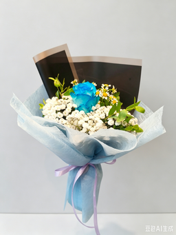 Rose Value Pack - 1 stalk with Baby's breath with Chamomile or Eucalyptus Parvifolia/Leaves (Copy)