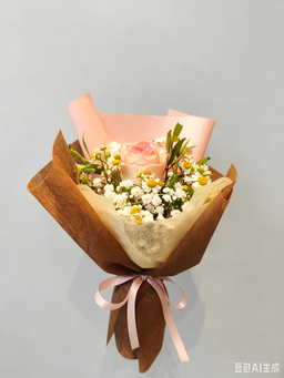 Rose Value Pack - 1 stalk with Baby's breath with Chamomile or Eucalyptus Parvifolia/Leaves (Copy)