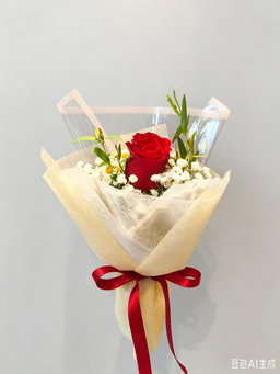 Rose Value Pack - 1 stalk with Baby's breath with Chamomile or Eucalyptus Parvifolia/Leaves (Copy)