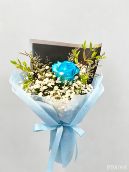 Rose Value Pack - 1 stalk with Baby's breath with Chamomile or Eucalyptus Parvifolia/Leaves (Copy)