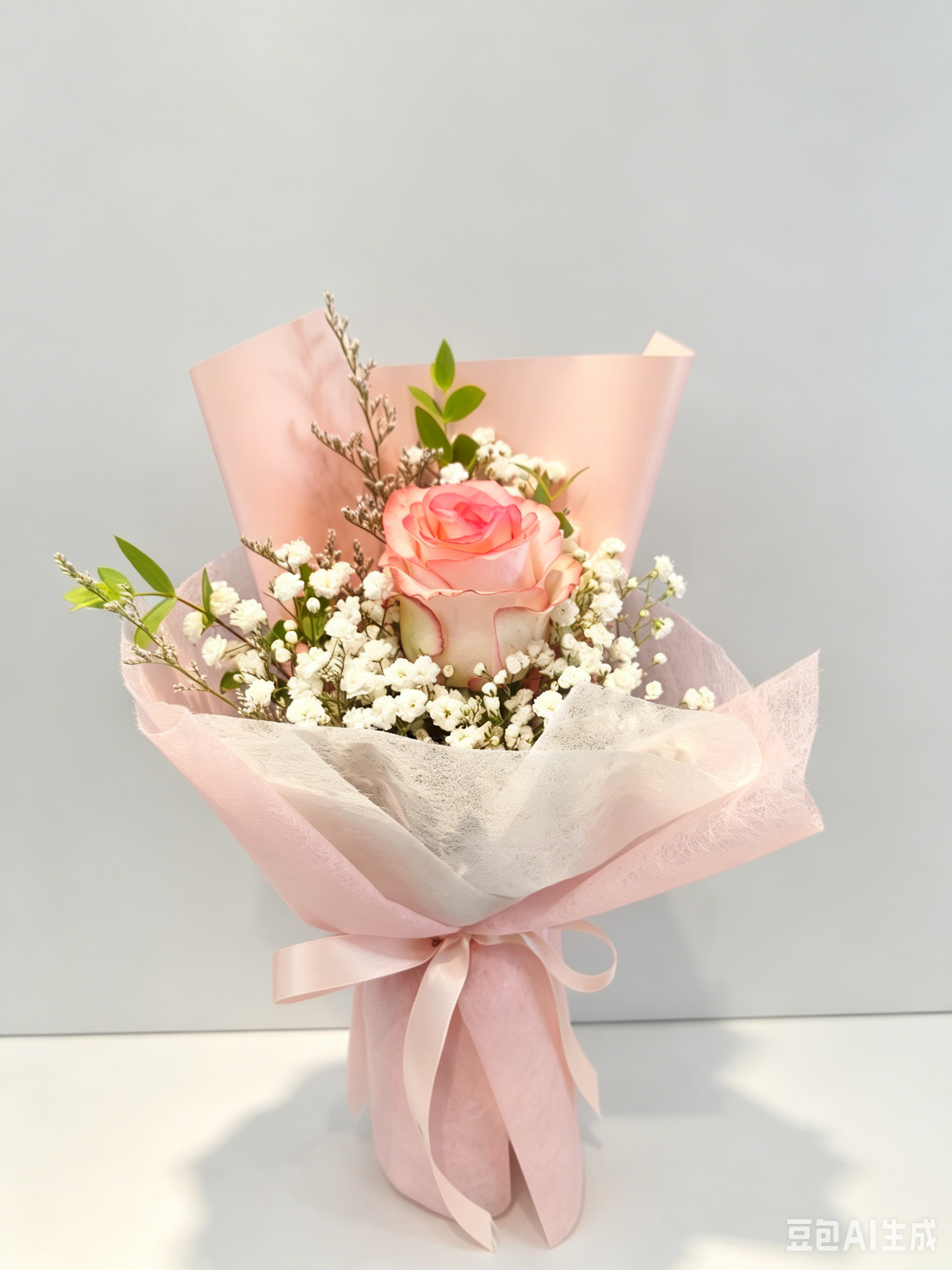 Rose Value Pack - 1 stalk with Baby's breath with Chamomile or Eucalyptus Parvifolia/Leaves (Copy)_8